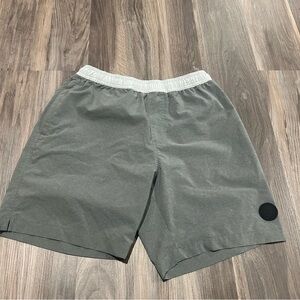 chubbies Men's Olive Green Swim Board Shorts with White Waistband